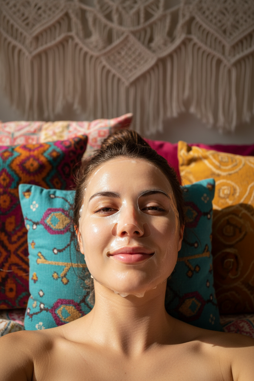 Cama boho mascarilla